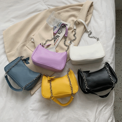 (5color) 미니 체인 둥근 라운드 데일리 바게트 호보백 숄더백 핸드백 가방 10대 20대 추천